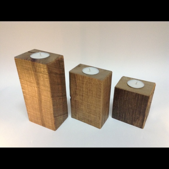 Reclaimed Barnwood Candle Holders. Winter sale! - Picture 3 of 8